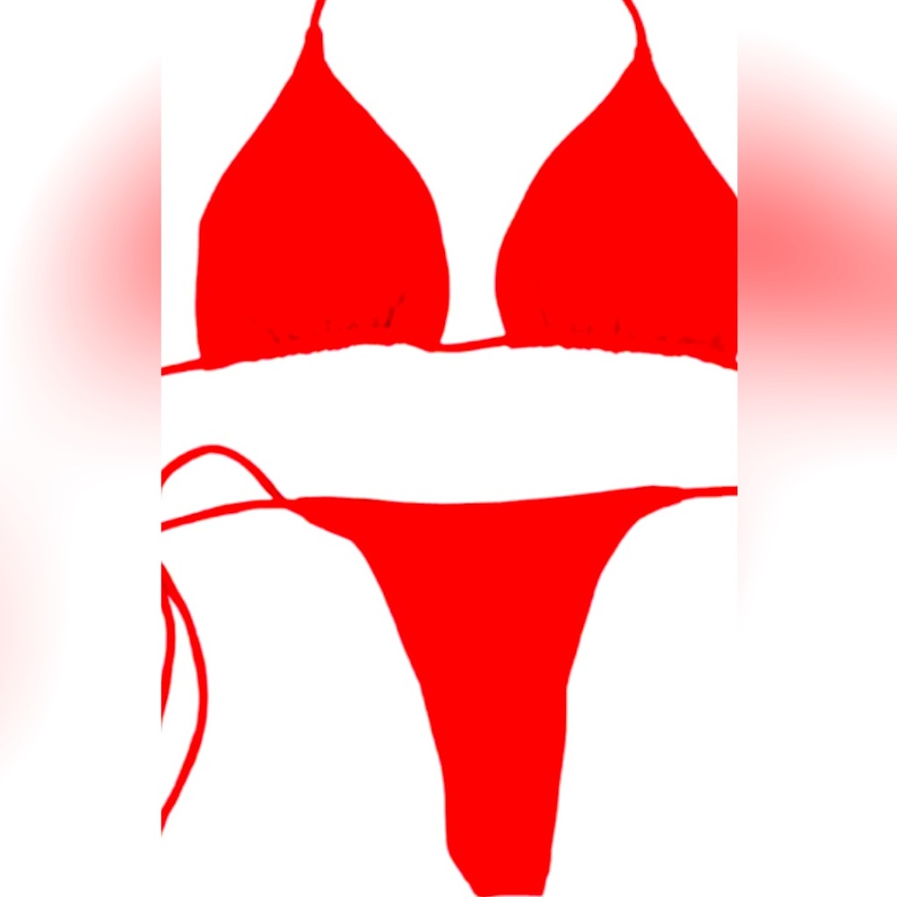 Red Skimpy Thong Bikini Size L